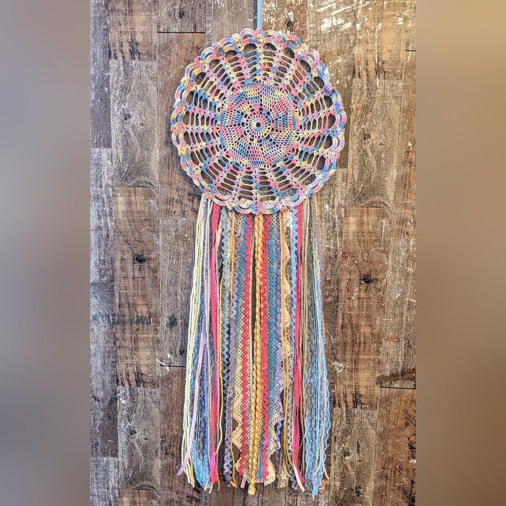 New Handcrafted Multi Colored Shabby Chic Dreamcatcher